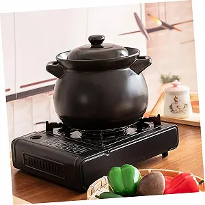 Кастрюля-жаровня Alipis керамическая глиняная термостойкая черная для риса и супа synthetic.ua - Фото 1