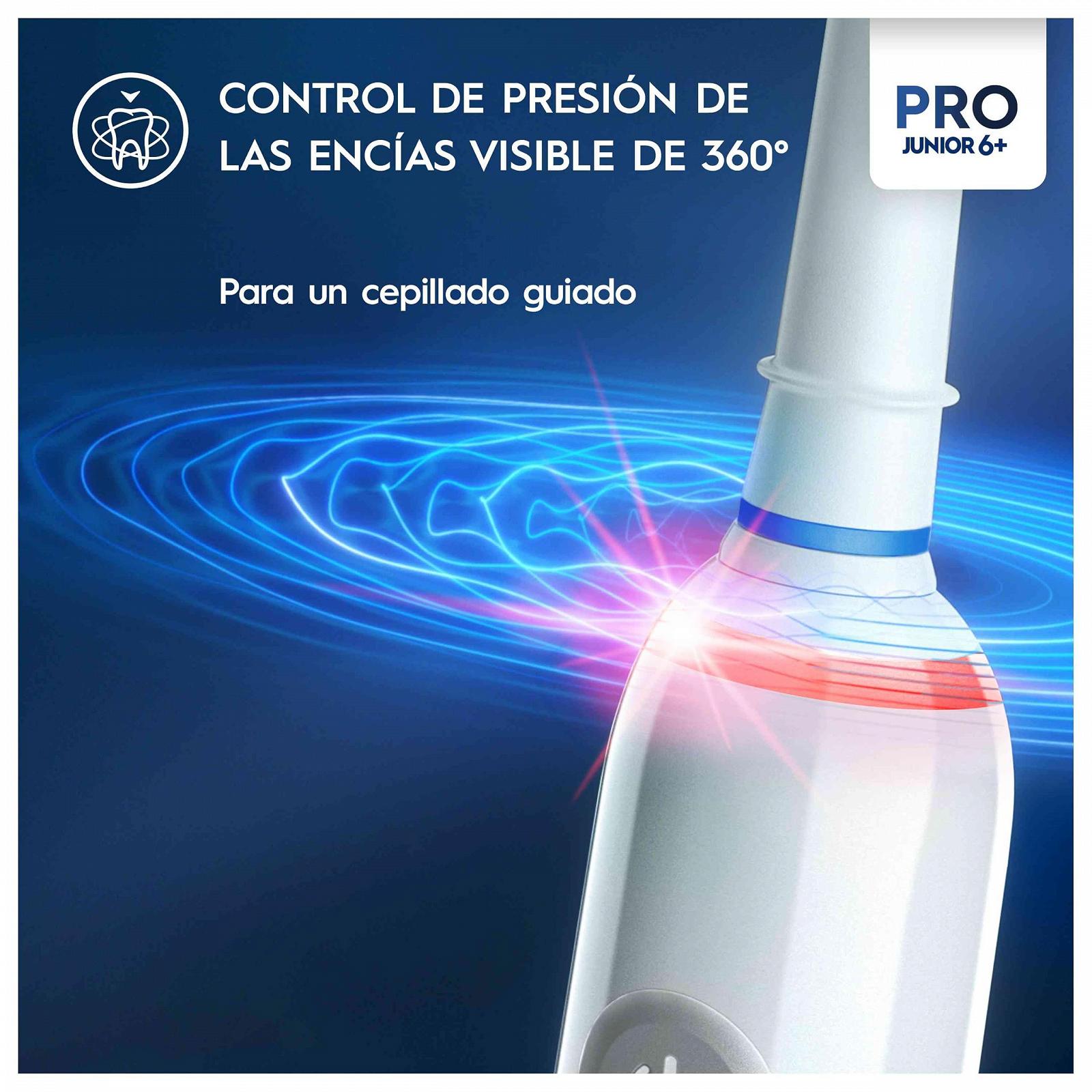 Зубна електрощітка Oral-B Pro Junior Star Wars для дітей від 6 років, 2 змінні насадки, контроль тиску 360°, 2 режими чищення, включаючи делікатний догляд, м'яка щетина, біла, фото №4