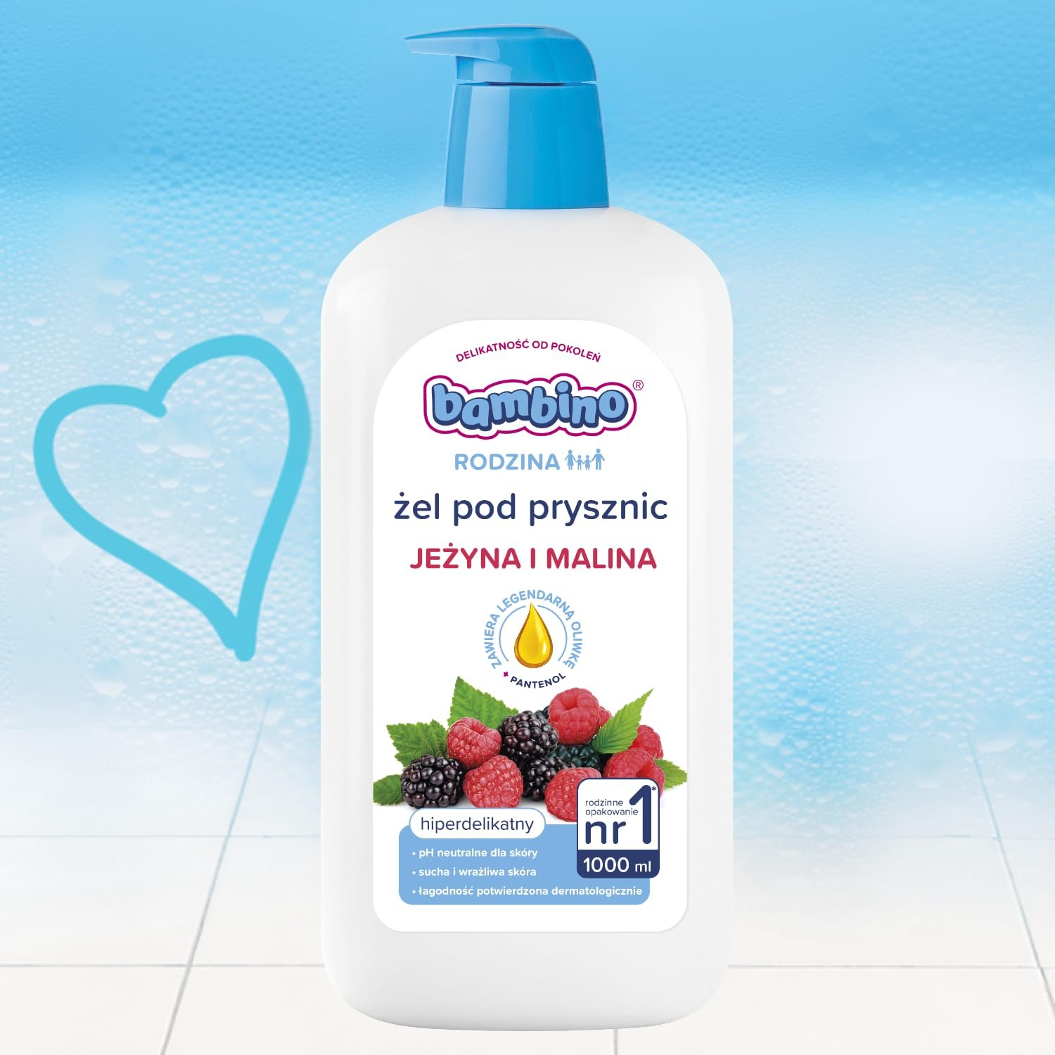 Гель для душу Bambino Family з ароматом ожини та малини 1000 мл, фото №8