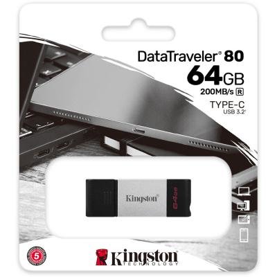 USB флеш-накопитель Kingston 64GB DataTraveler 80 USB 3.2/Type-C DT80/64GB, фото №2
