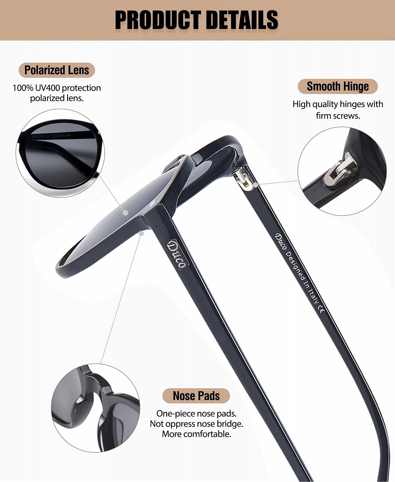 Сонцезахисні окуляри Ретро Duco 1230 для жінок, поляризовані, 100% UV400 захист, фото №5