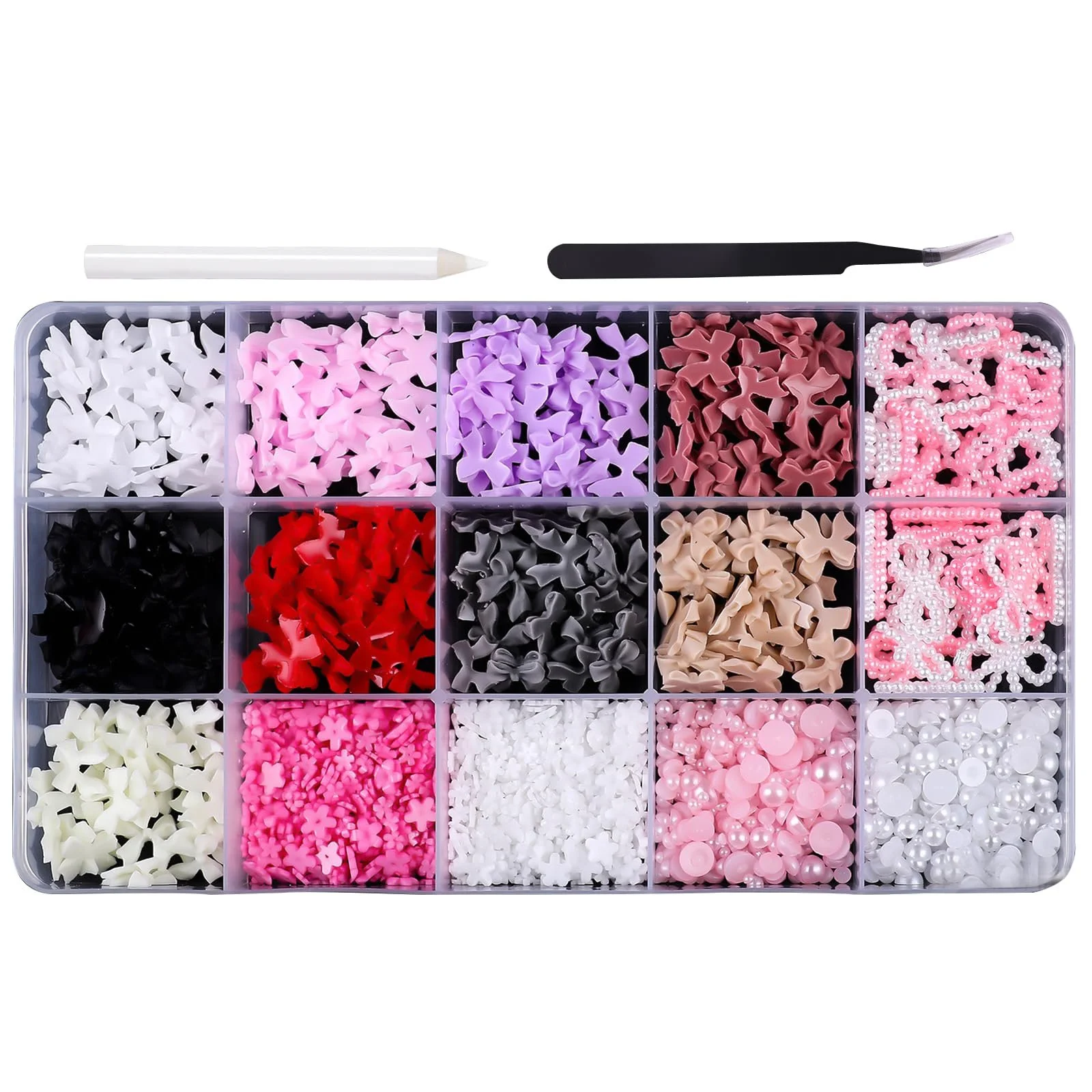 3D Підвіски для нігтів у формі бантиків, змішані форми, фото №1 3D Підвіски для нігтів у формі бантиків, змішані форми, фото №1