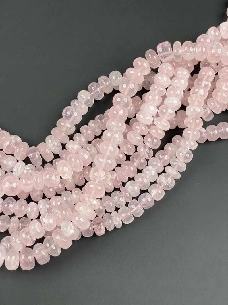 Натуральный Розовый Кварц Родель Гладкие Бусины 10 мм, фото №3