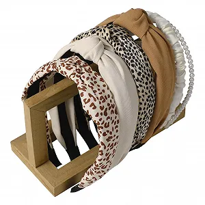 Набор женских обручей для волос с жемчугом, 6 штук - Фото 1