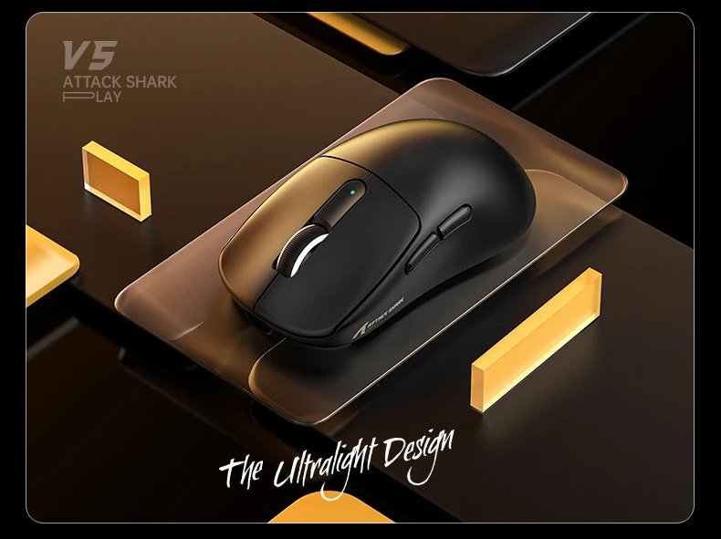 Ігрова мишка Attack Shark V5 Black PAW3950MAX 42K DPI 8000Гц 750IPS 50G, фото №15