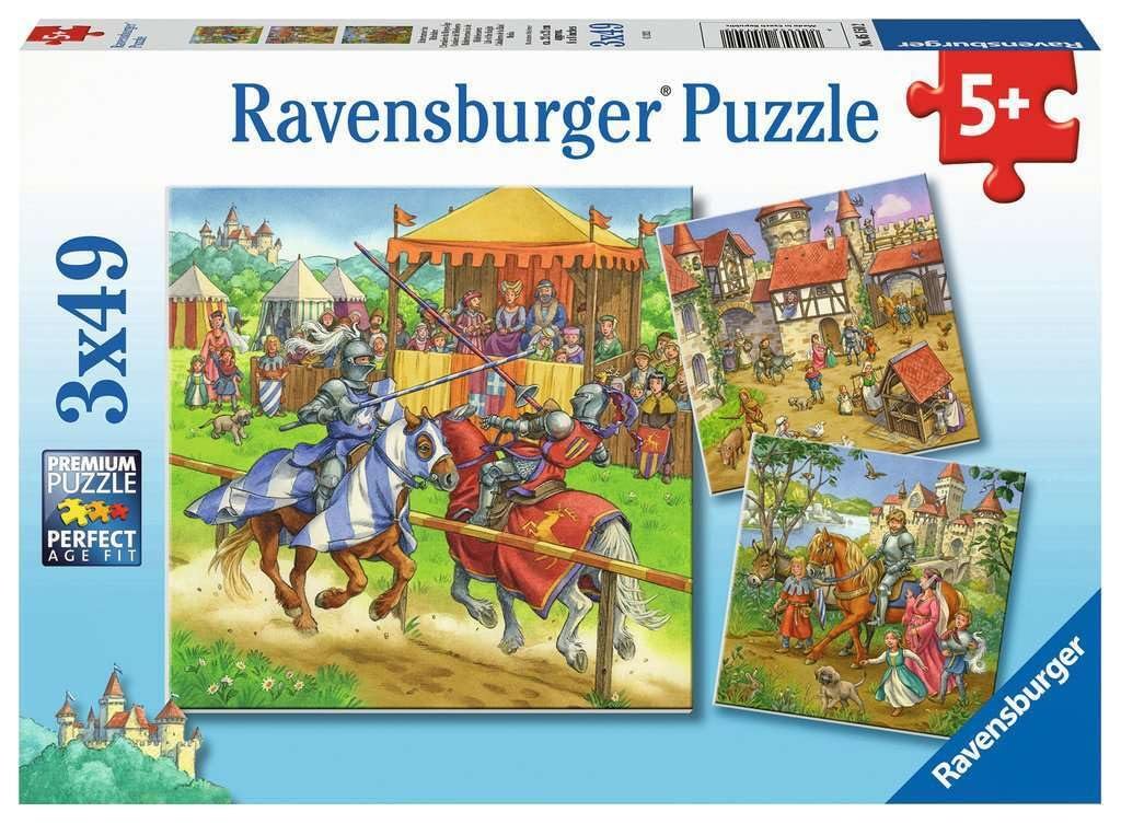 Детский пазл Ravensburger 05150 Рыцарский турнир в Средневековье 3 x 49 элементов от 5 лет, фото №1