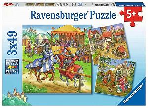Детский пазл Ravensburger 05150 Рыцарский турнир в Средневековье 3 x 49 элементов от 5 лет - Фото 1
