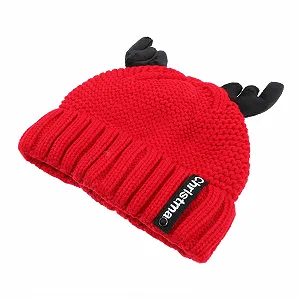 В'язана шапка LIFKOME Різдвяна Тепла вовняна пряжа Червоний - Фото 1