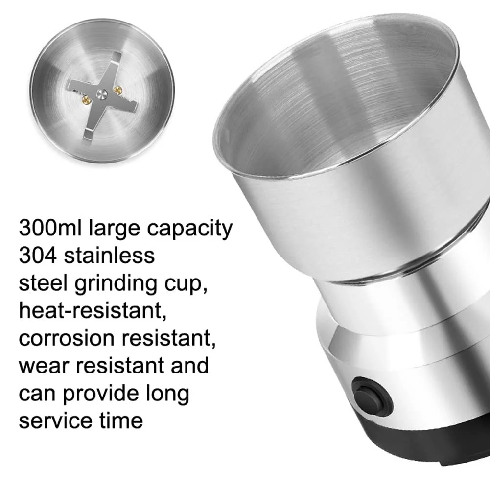 Кофемолка электрическая Beans Универсальная шлифовальная машина из нержавеющей стали для кофейных зерен, семян, специй, орехов, фото №6