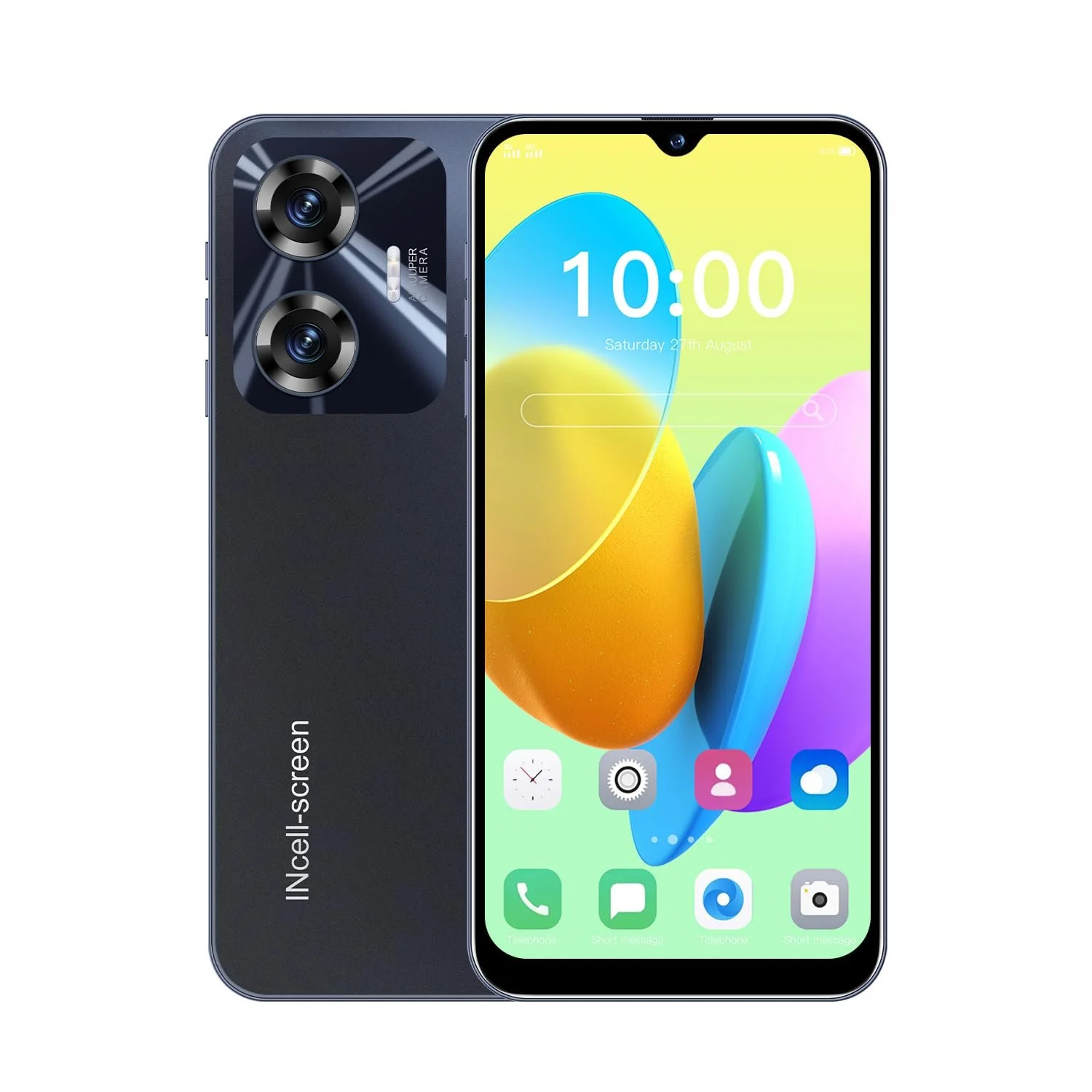 Смартфон PrzTIk C55 4G Android 12.0 3GB + 32GB/256GB 4500mAh 6.3 Inch HD+ Dual SIM Dual Camera Face Unlocked GPS Black (C55-Black), фото №1