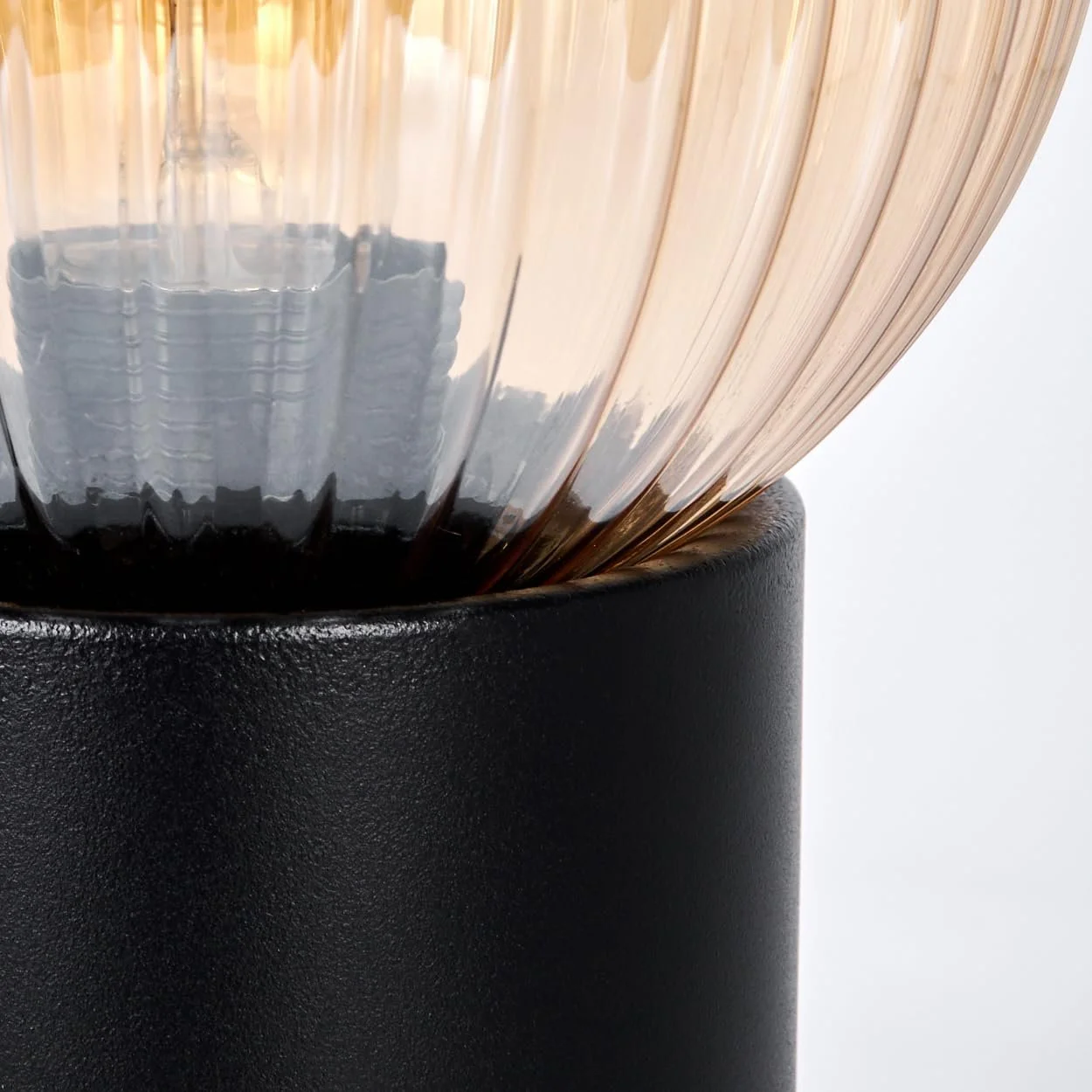 Настільна лампа HOFSTEIN Koyoto Метал/Скло E27 15 см Black/Amber/Clear, фото №6