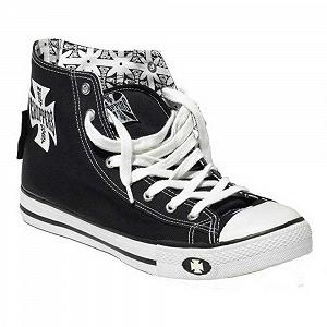 Кроссовки West Coast Choppers Iron Cross мужские Высокие Черный/Белый - Фото 1