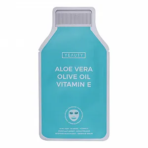 Тканевая маска YEAUTY SMOOTHIE Алоэ Вера, Оливковое масло и Витамин Е - Увлажняющая маска для лица для интенсивного ухода, сияющей кожи - Фото 1