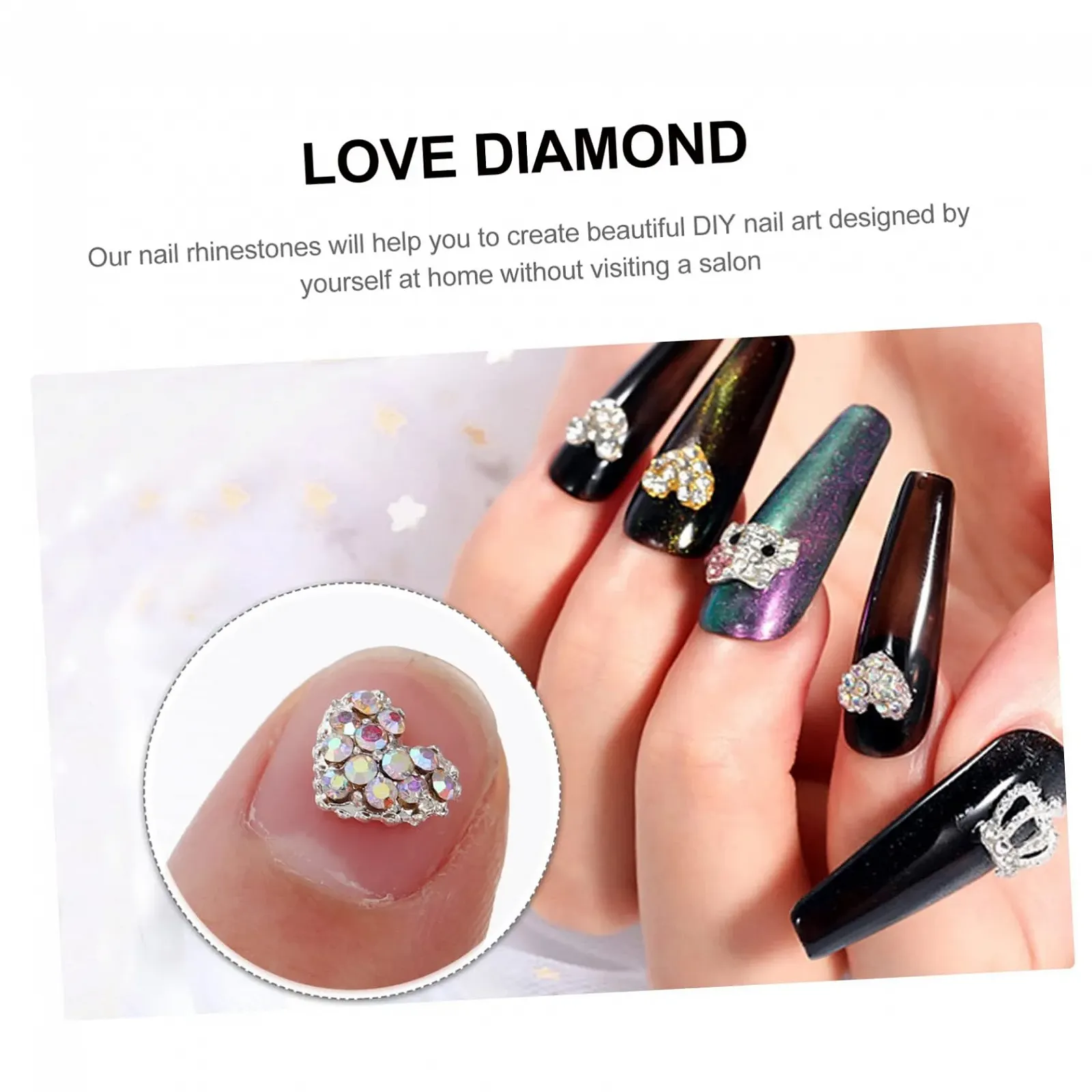 Наклейки для нігтів у вигляді серця (20 шт.), фото №7