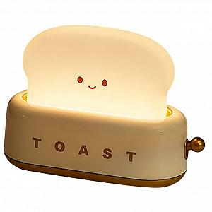 Ночник DOITOOL Toaster Timer для помещений, подарок для девочек, ночник, ночник в виде тоста, ночник для ухода, милые светильники, украшение комнаты подростка - Фото 1