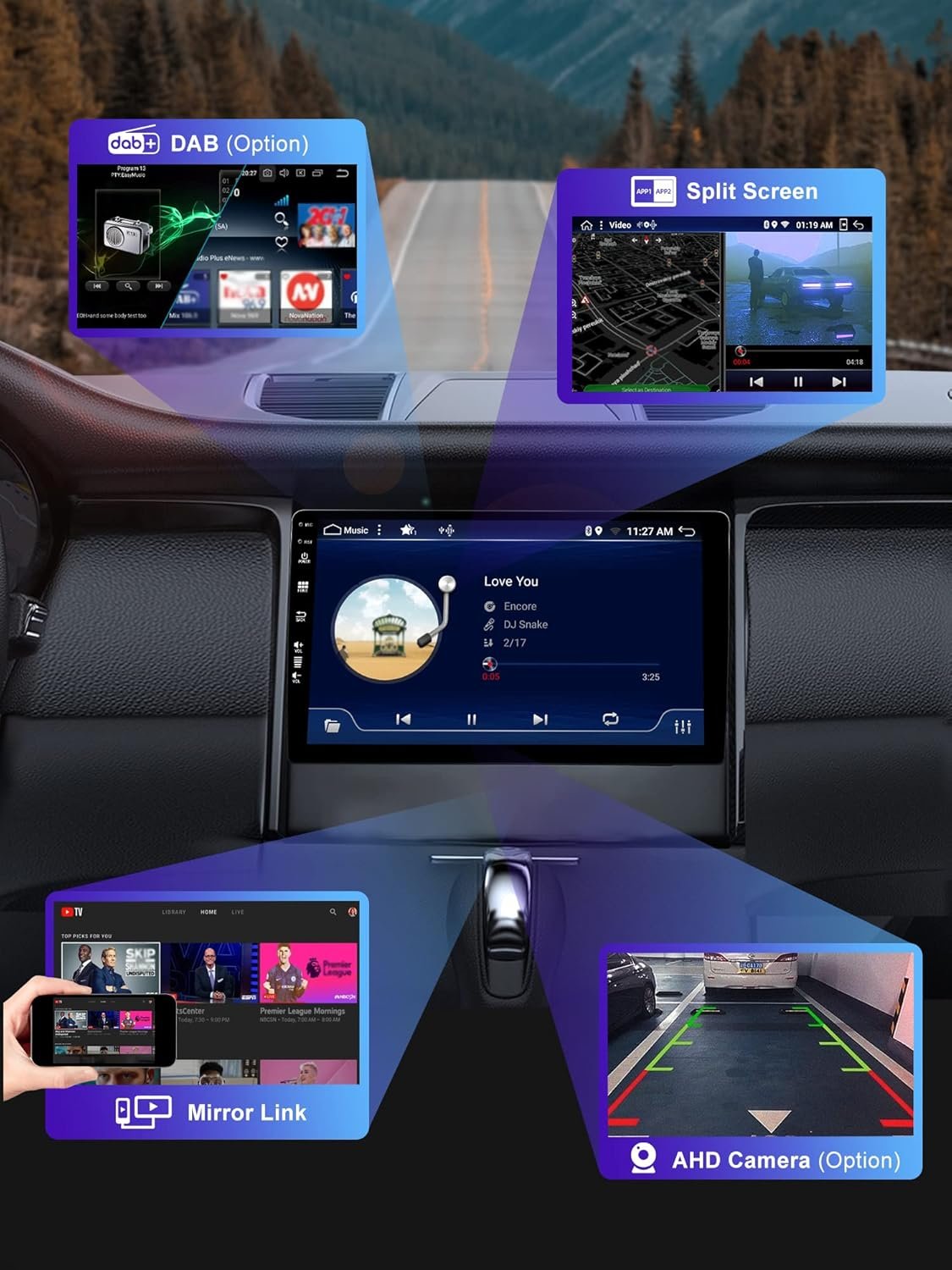 Штатна автомагнітола SXAUTO BX-D04 для Opel Zafira B/Antara/Astra H 2005-2014 / 7" / Сенсорна / 4/64Гб / Android 13 / Apple CarPlay / Android Auto / Bluetooth / WI-FI / GPS / FM / USB / AUX, фото №4