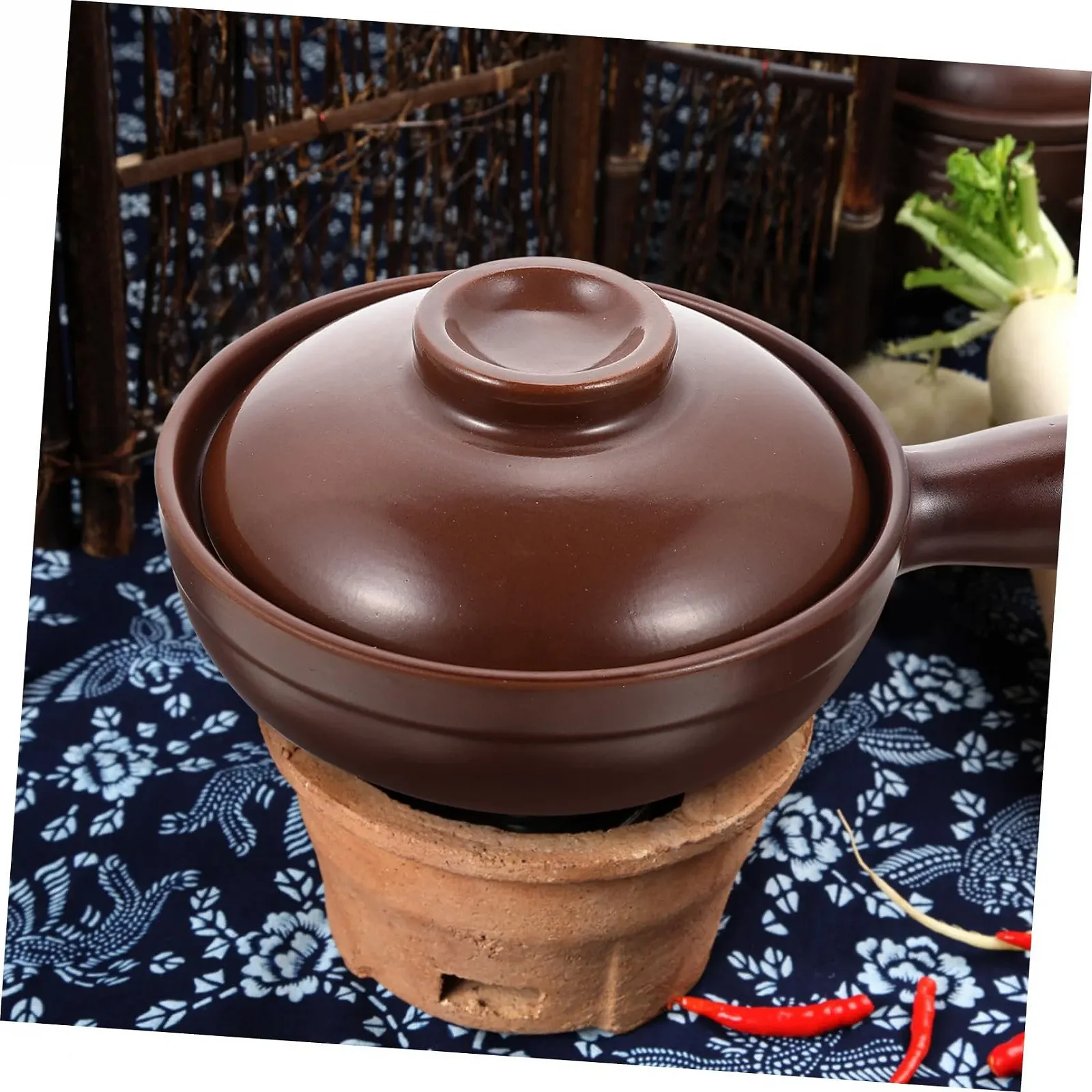 Кастрюля BESTYASH 1 шт. керамическая с ручкой термостойкая для супов и рагу, фото №6