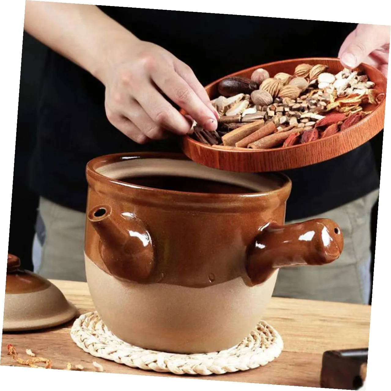 Горшок керамический BESPORTBLE для китайской медицины термостойкий для газовых плит, фото №2