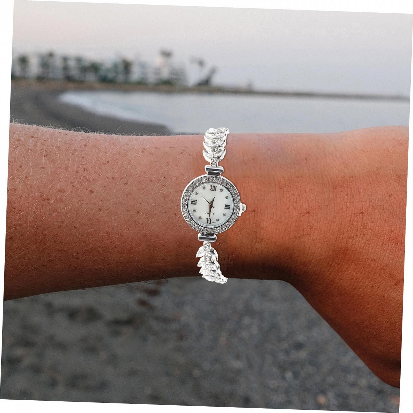 Часы женские PartyKindom Кварцевые со стразами Дизайн "Русалка" Серебристый, фото №6