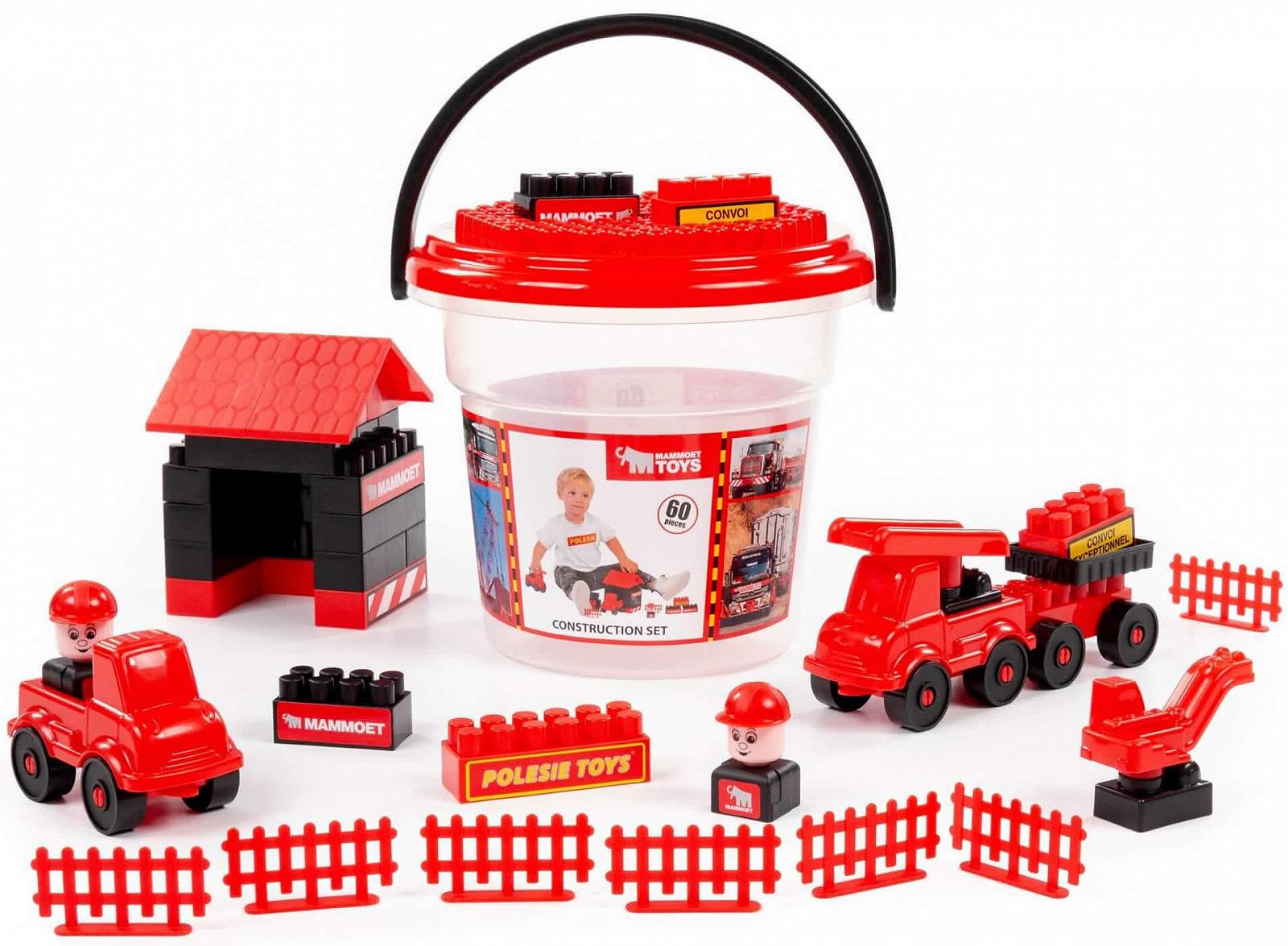 Конструктор Polesie MAMMOET Набір 60 шт з аксесуарами для дітей у відрі, фото №3