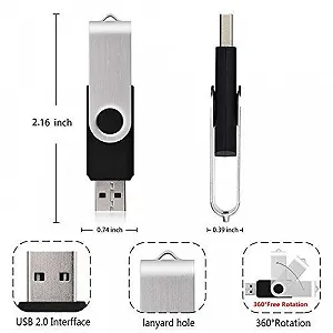 USB-флеш-накопичувач KOOTION 128 ГБ USB 3.0 Металевий Поворотний Чорний synthetic.ua - Фото 1