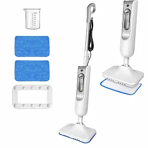 Пароочиститель для пола 1500 Вт 400 мл 4,8 м кабель 2 режима Белый - Фото 1