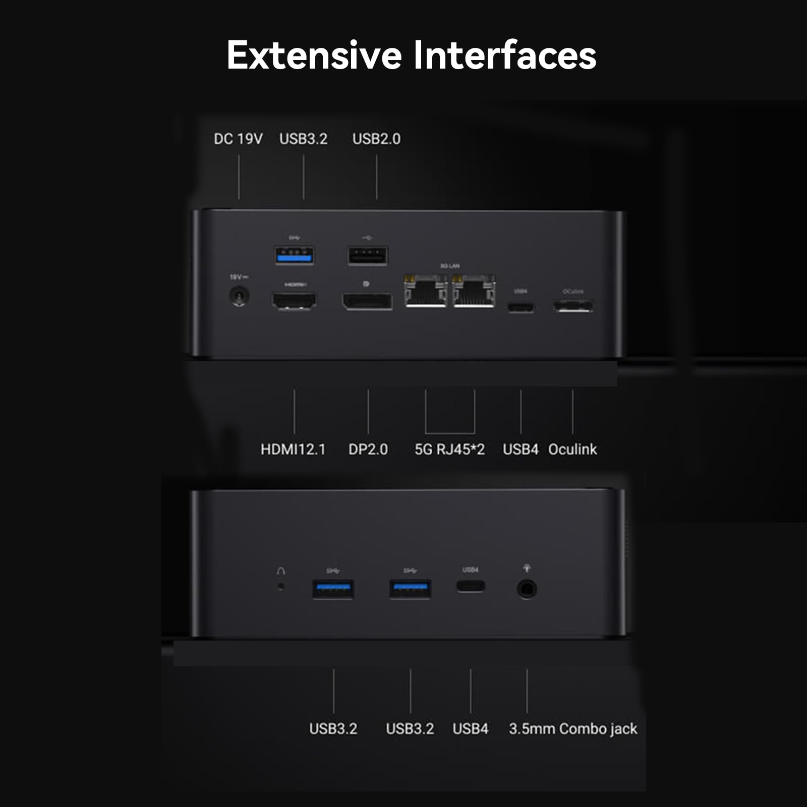 Мини ПК AtomMan X7 Ti Intel Core Ultra 9 185H 32GB DDR5 1TB SSD 1080P Камера RJ45 5Gbps × 2 Wi-Fi 7 Bluetooth 5.4 HDMI 2.1 FRL DP 2.0 USB4×2.4x USB A OCulink 4X, фото №6