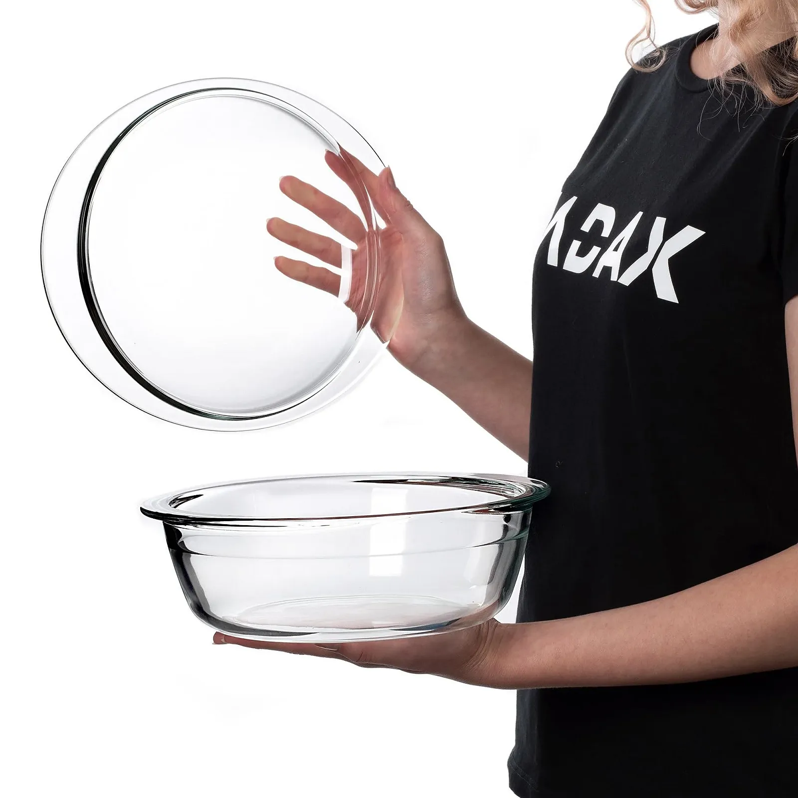 Форма для запікання KADAX 2.2 л кругла з термостійкого скла з кришкою, фото №4