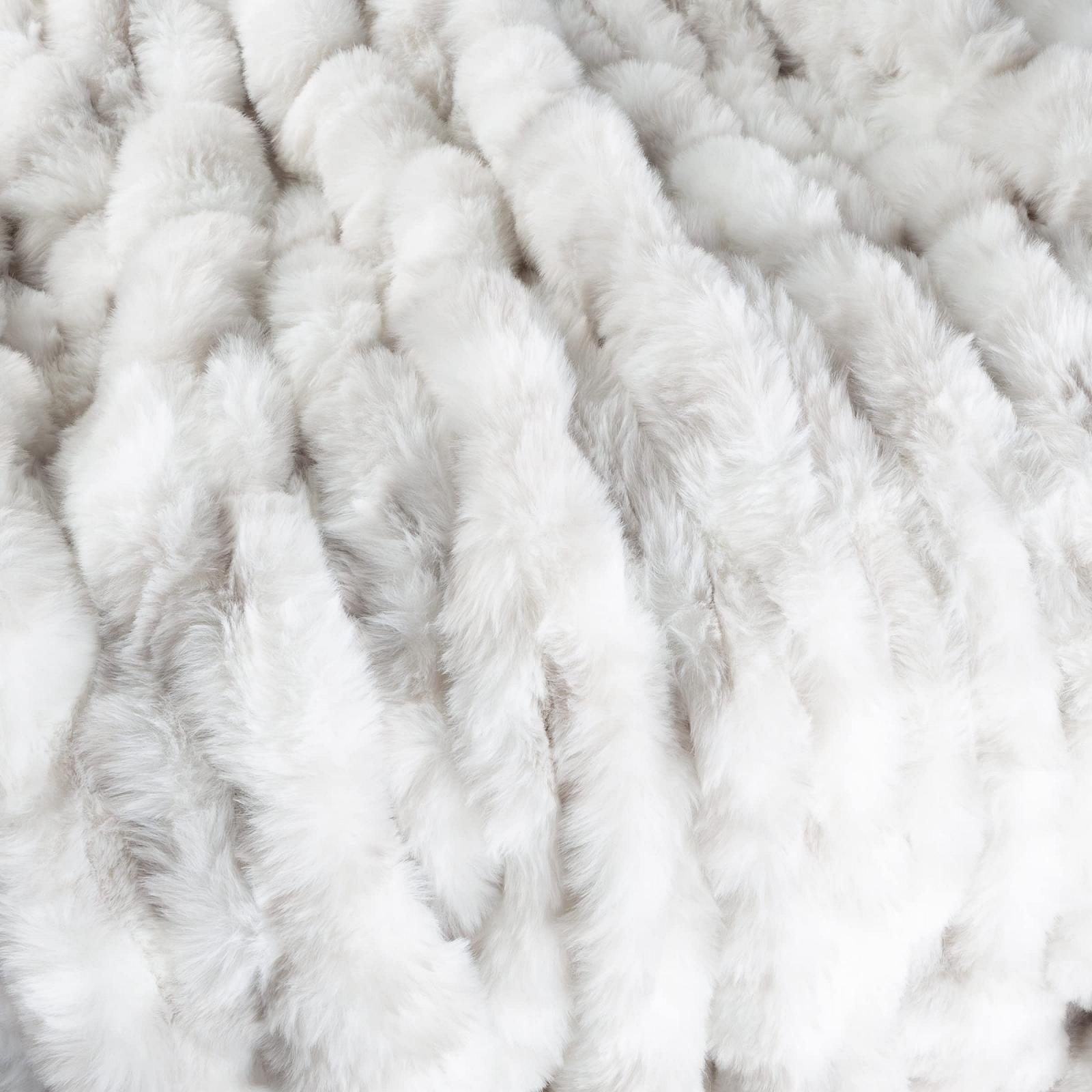 Покривало Lavish Home З великими рюшами, штучне хутро, жакардове, фото №7