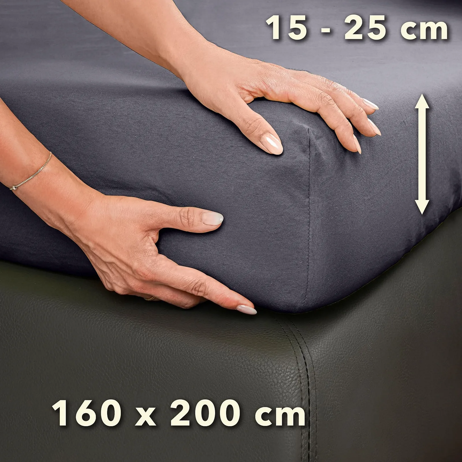 Простирадло на гумці Studio Basic 160 x 200 см Бавовна Сірий, фото №4 Простирадло на гумці Studio Basic 160 x 200 см Бавовна Сірий, фото №4