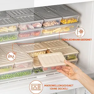 Контейнери для зберігання продуктів FreshBox Штабельовані Набір із 9 шт. Кремовий synthetic.ua - Фото 1