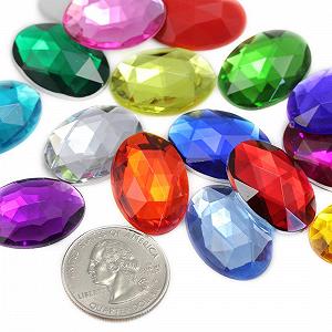 Стрази Овальні Червоний рубін 25x18 мм, 20 шт synthetic.ua - Фото 1