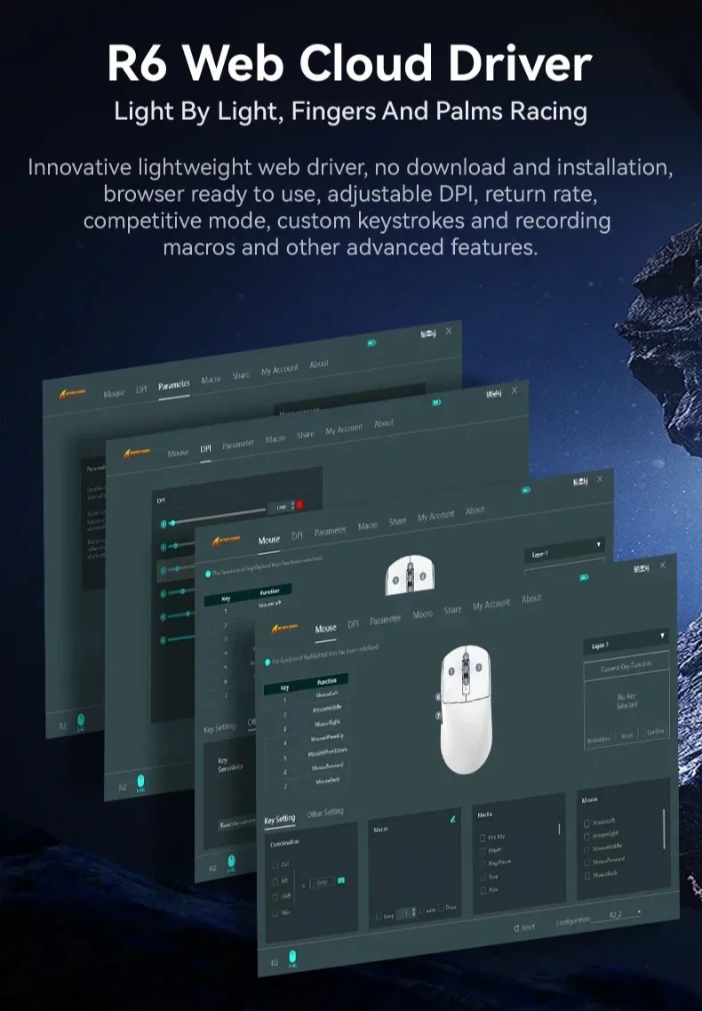 Ігрова мишка Attack Shark R6 White PAW3950MAX 42K DPI 8000Гц 750IPS 50G, фото №14