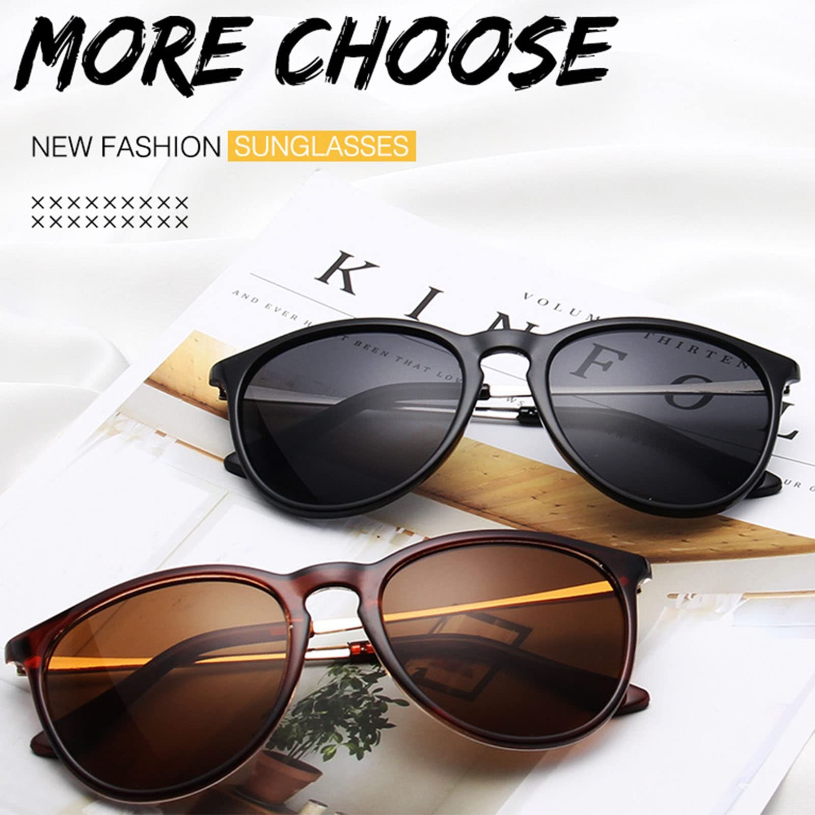 Солнцезащитные очки DZCYAOHL Ретро Круглые UV400 Черный (3 шт), фото №5