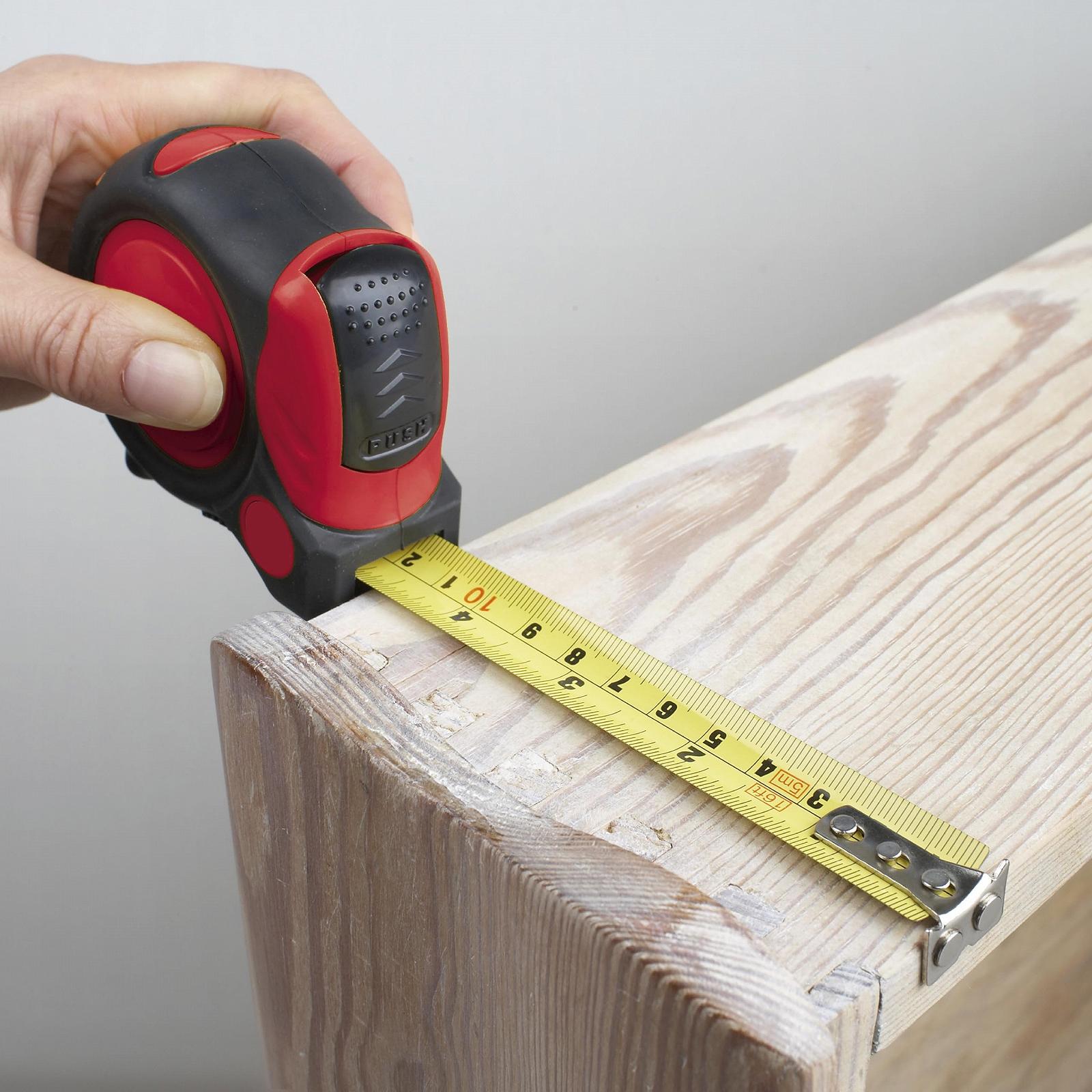 Рулетка Meistercraft Набір 2 штуки 5 м & 7.5 м Магнітний кінцевий гачок Автоматична функція котушки Точна шкала в метрах та дюймах, фото №3