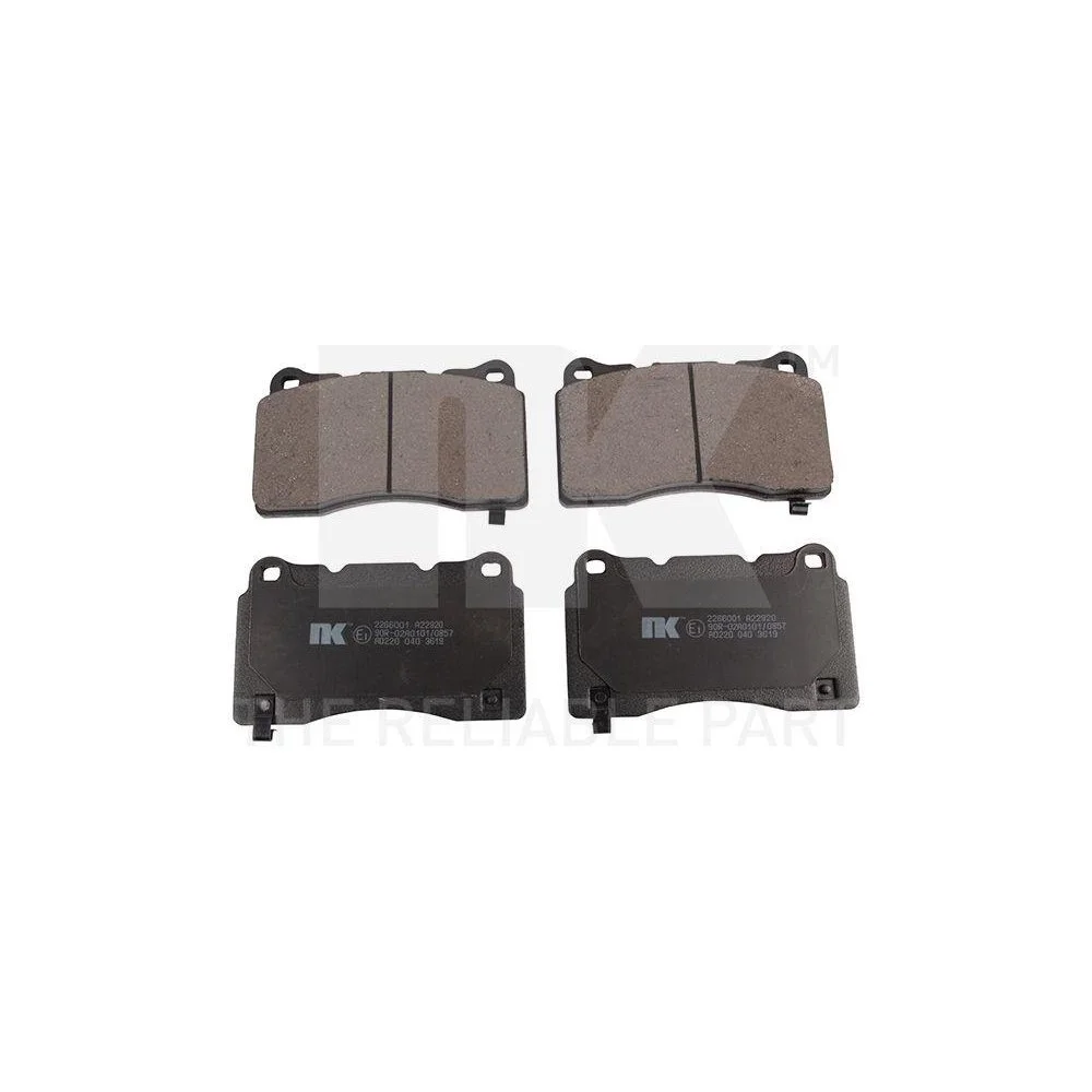 Комплект тормозных колодок дискового тормоза NK 2266001 для TESLA Передняя ось, фото №1