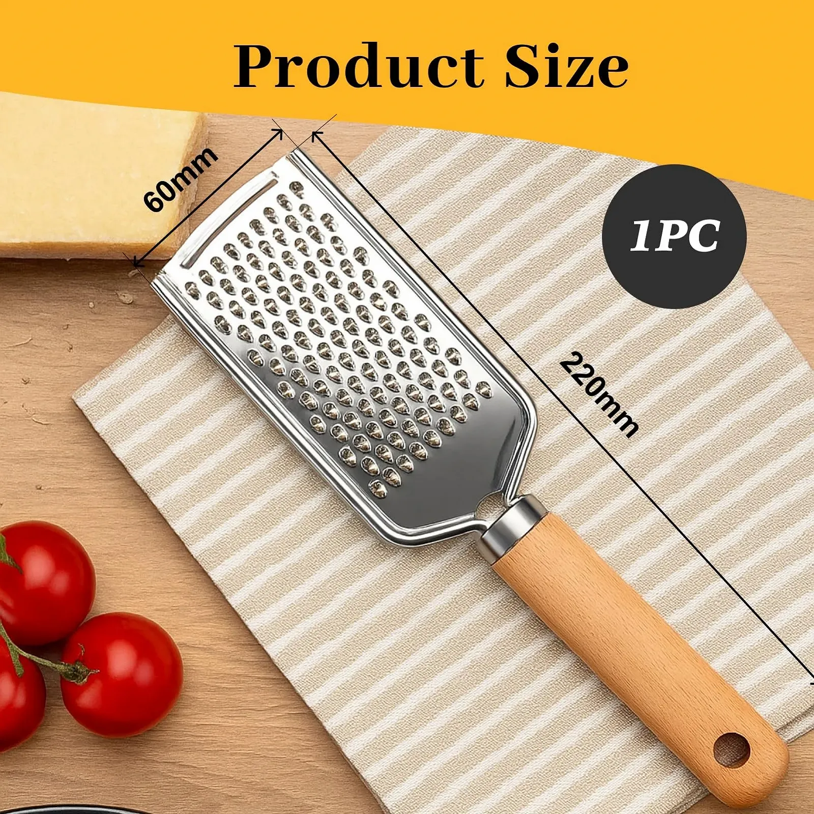 Терка Zester з нержавіючої сталі з ручкою з бука, фото №2