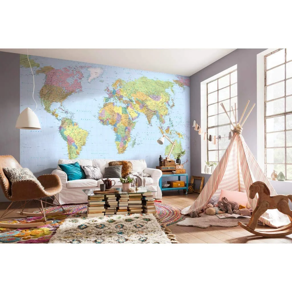 Фотообои Komar XXL4-038 "World Map" 368 x 248 см Мультиколор (4 шт.), фото №2 Фотообои Komar XXL4-038 "World Map" 368 x 248 см Мультиколор (4 шт.), фото №2