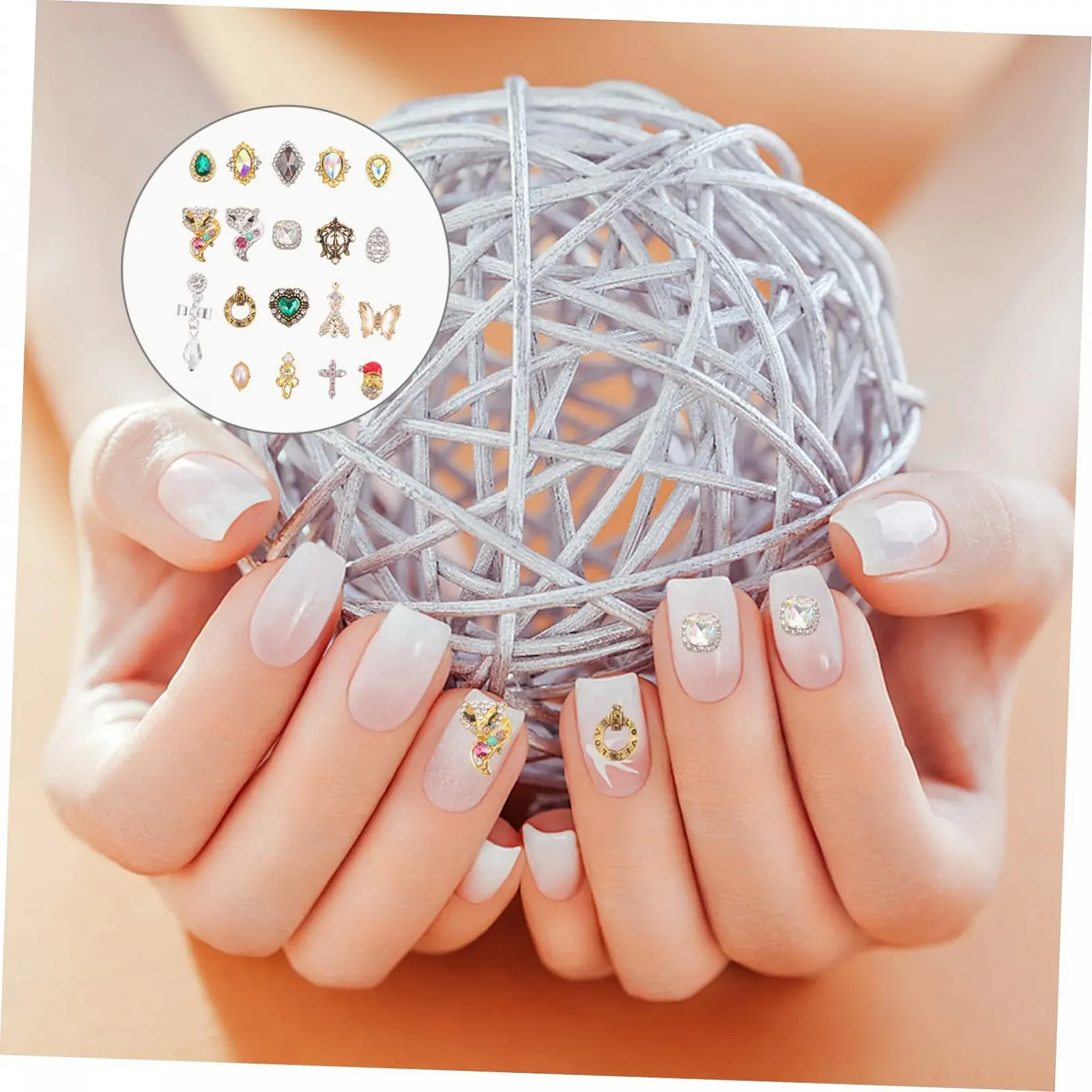 Стрази для нігтів FRCOLOR 100 шт, сплав, для творчого дизайну, манікюру, універсальне використання для мистецтва, фото №4