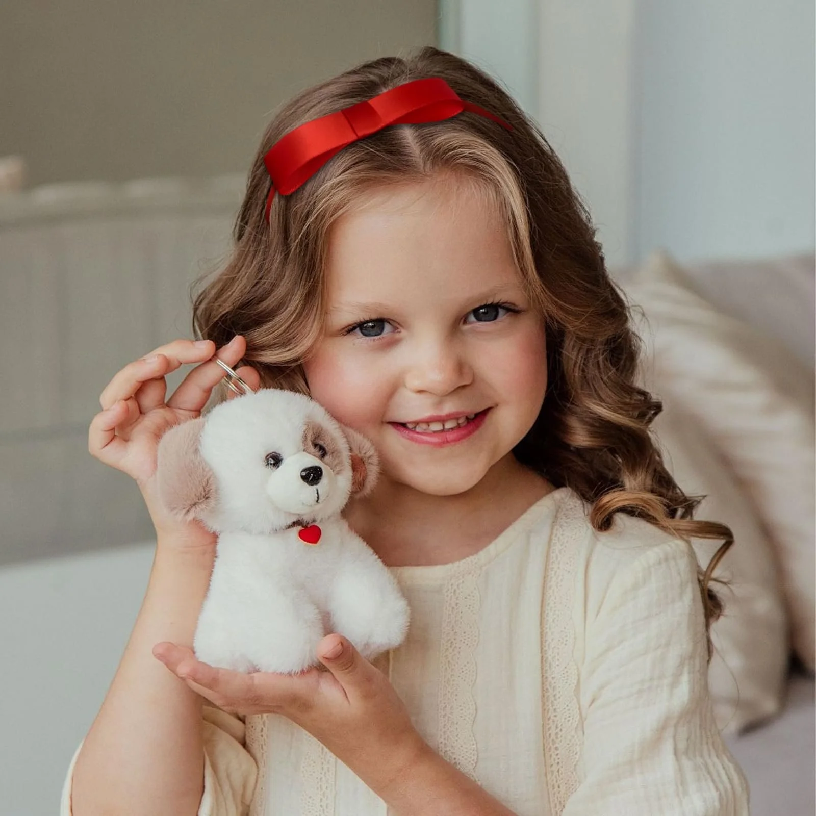 Обруч на голову з червоним бантом 4 шт, фото №6