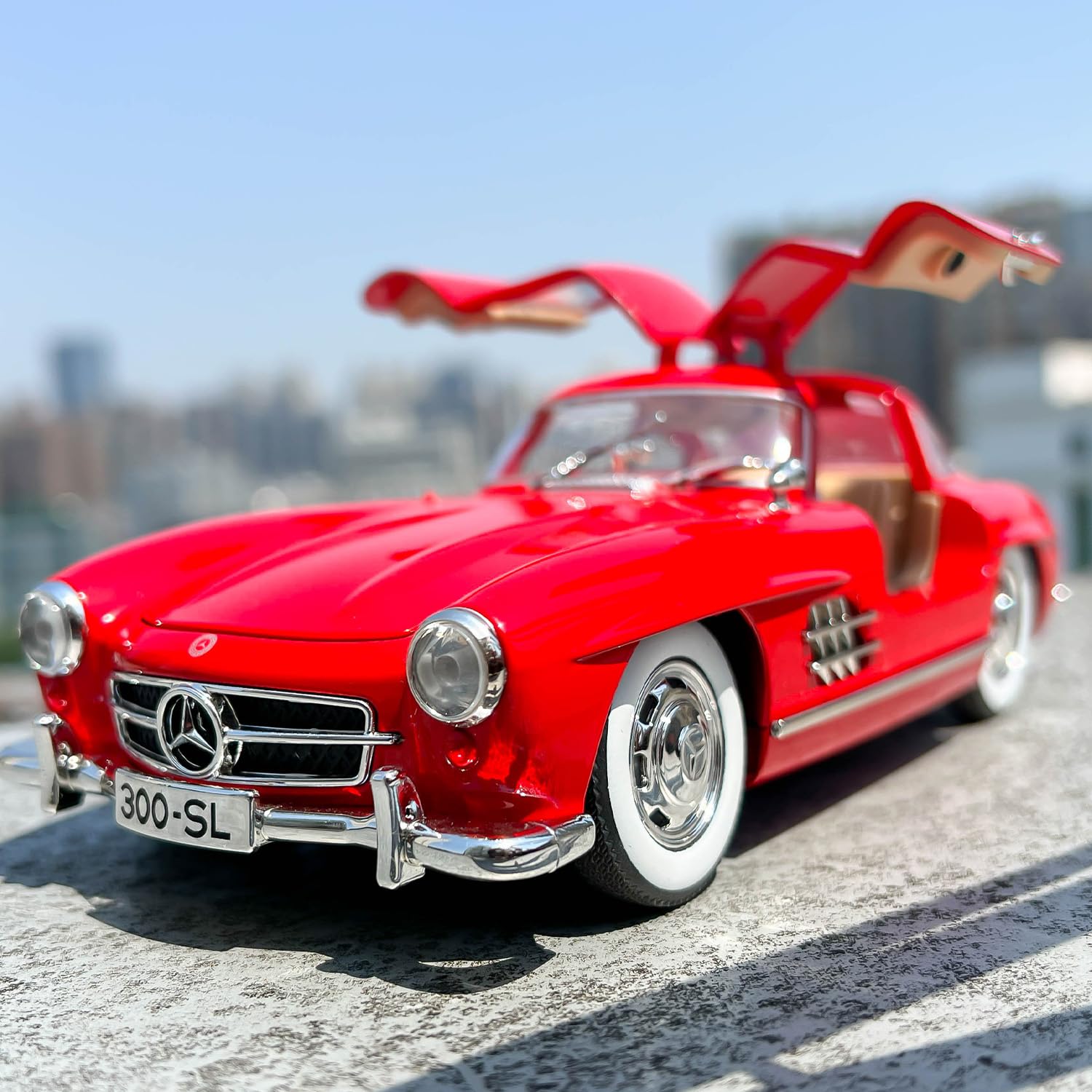 Автомобиль TGRCM-CZ Classic Cars 300 SL Игрушка Pull Back Zinc Alloy со звуком и светом Красный, фото №7