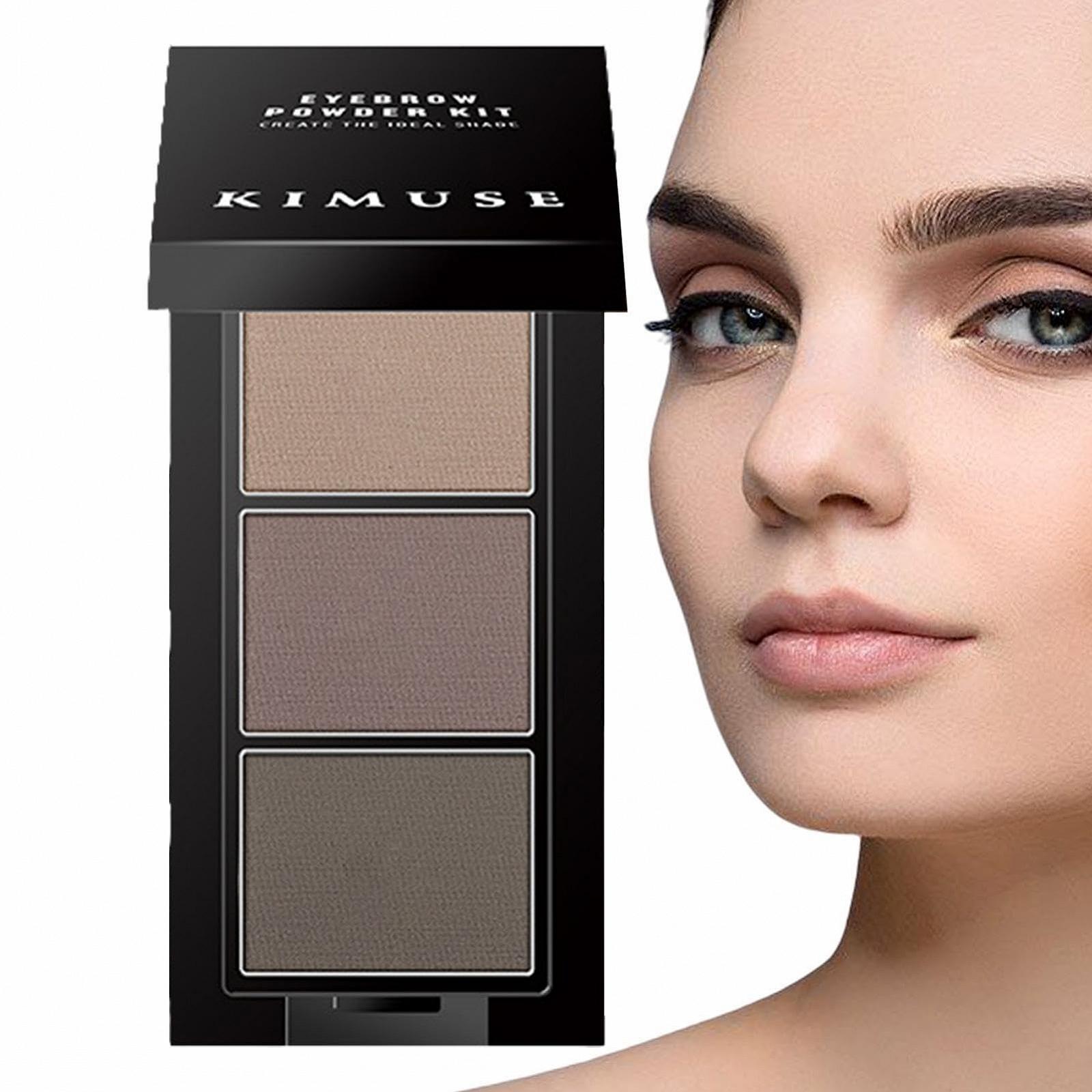 Пудра для брів 3 кольори з пензлем водостійка і стійка до змазування для лінії росту волосся, фото №1 Пудра для брів 3 кольори з пензлем водостійка і стійка до змазування для лінії росту волосся, фото №1