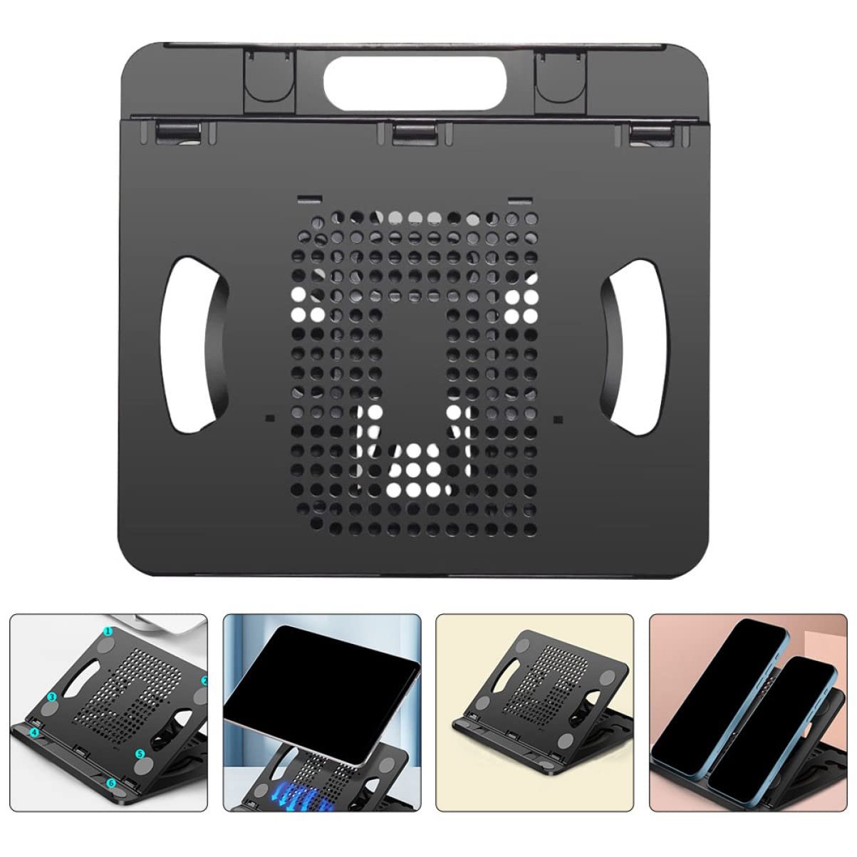 Подставка для ноутбука складная с регулировкой и вращающимся основанием для отвода тепла, фото №4