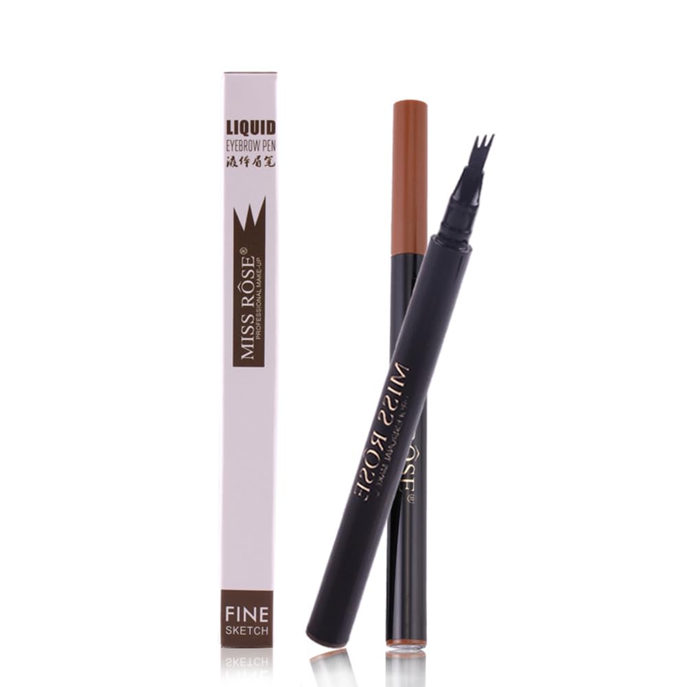 Олівець для брів чотиризубчастий водостійкий коричневий, фото №1