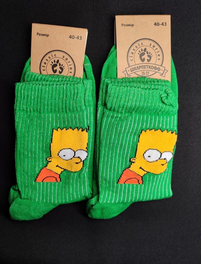 Чоловічі молодіжні шкарпетки високі зелені демісезонні 39 - 44 розмір, фото №1