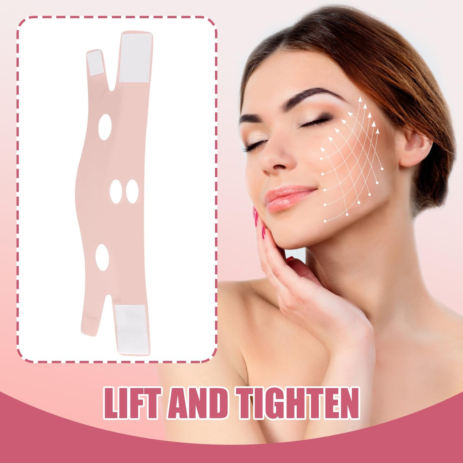 Маска V-подібна для видалення подвійного підборіддя EUYKQNOI, стрічка для підтяжки обличчя, фото №3