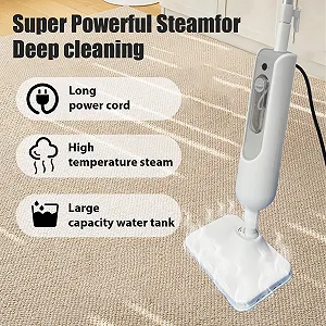 Парова швабра Бездротова Поворотна головка 120° Біла synthetic.ua - Фото 1