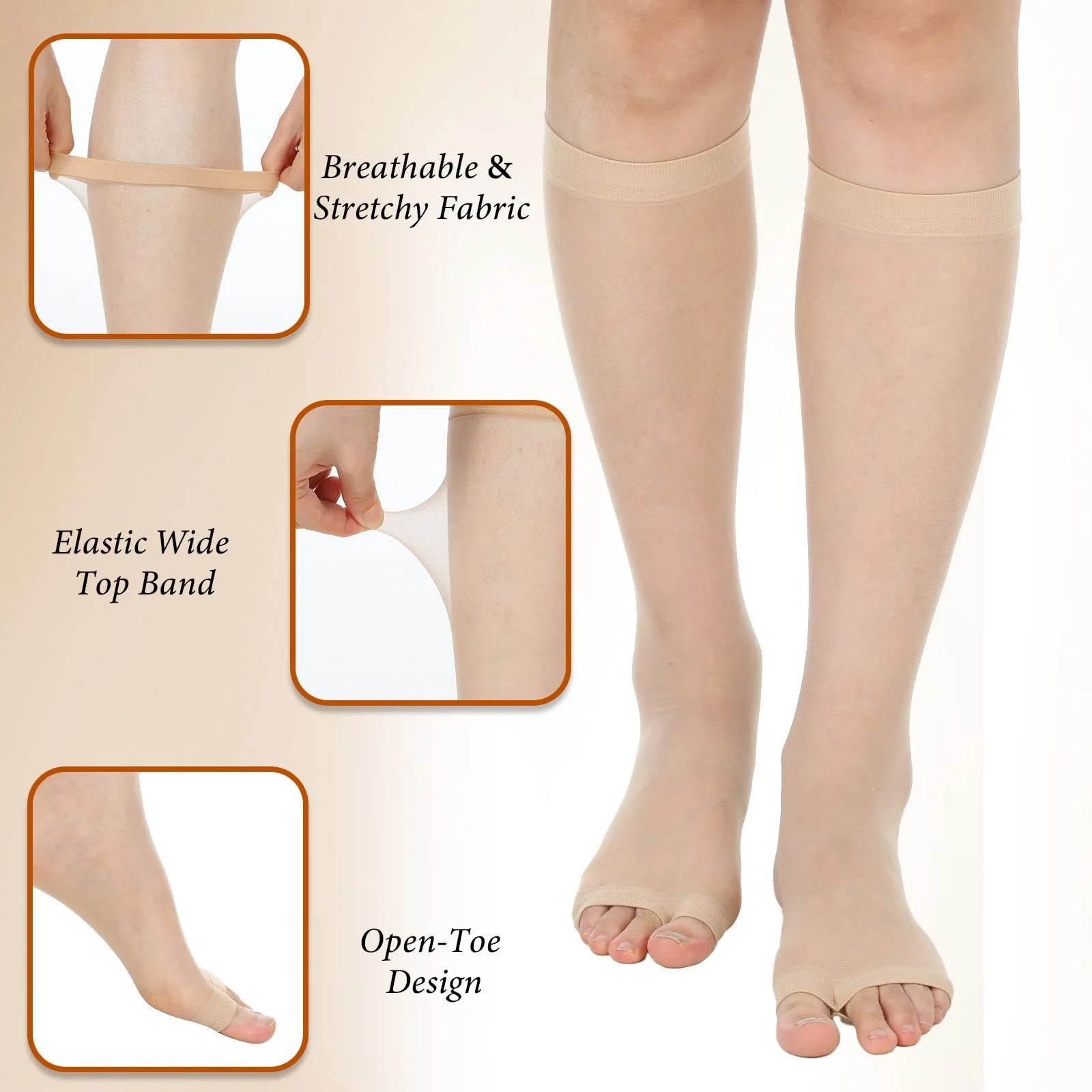 Носки до колена без пальцев Elasticity, 8 пар, для вечеринок, особых случаев или повседневного использования (One Size), фото №4 Носки до колена без пальцев Elasticity, 8 пар, для вечеринок, особых случаев или повседневного использования (One Size), фото №4