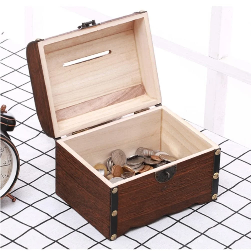 Скарбничка Haofy дерев'яна Brown #54, фото №5