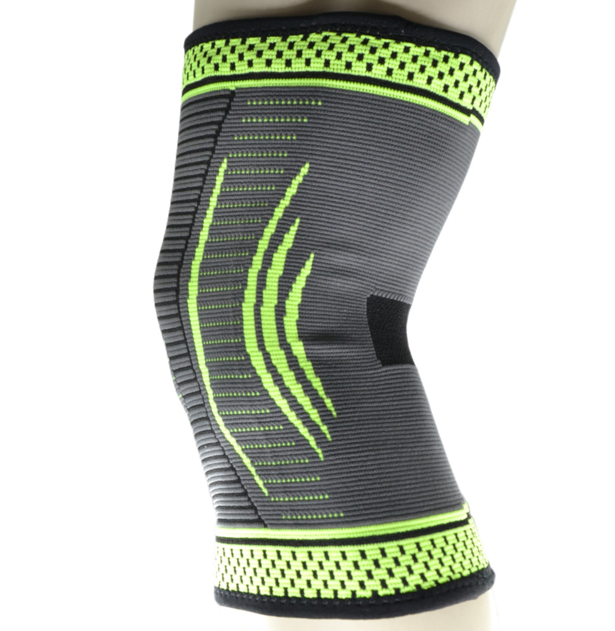 Компресійний наколінник MadMax MFA-284 3D Compressive knee support Dark grey/Neon green 1шт L, фото №10 Компресійний наколінник MadMax MFA-284 3D Compressive knee support Dark grey/Neon green 1шт L, фото №10